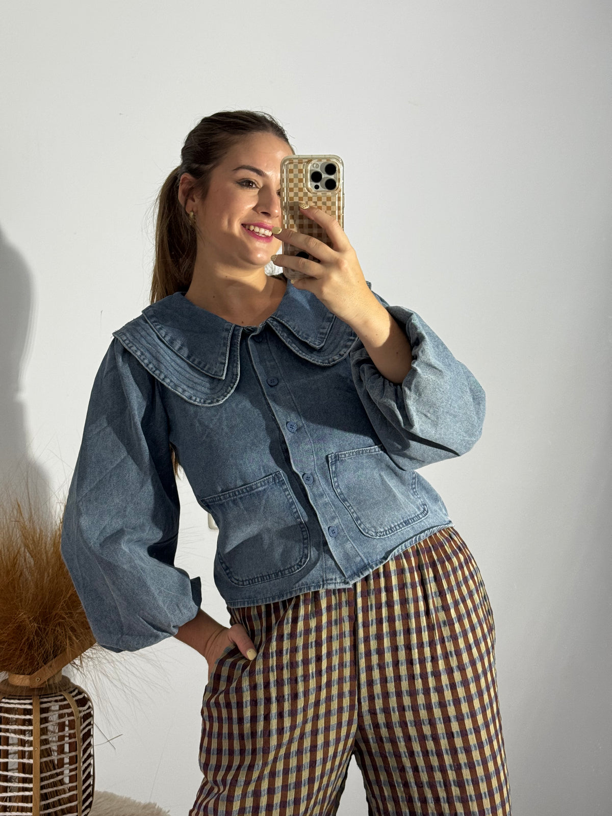 Cazadora/blusa Denim Cuello Maxi