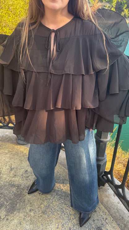 Blusa volantes gasa