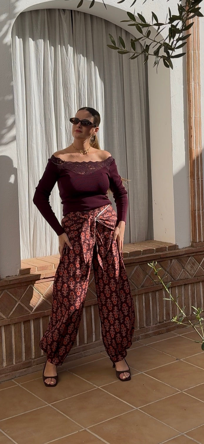 Camiseta Lace vino