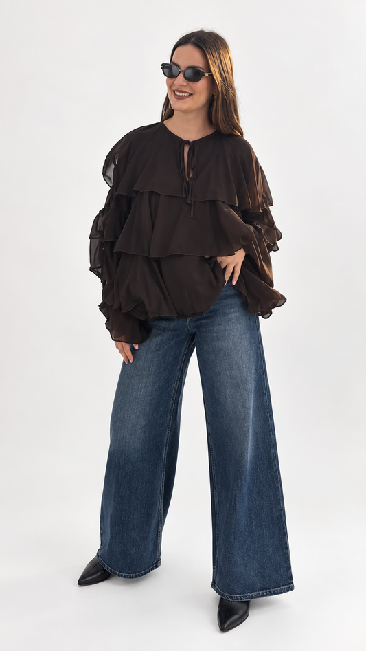 Blusa volantes gasa
