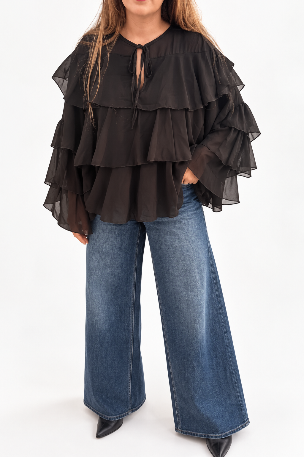 Blusa volantes gasa