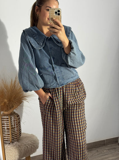 Cazadora/blusa Denim Cuello Maxi