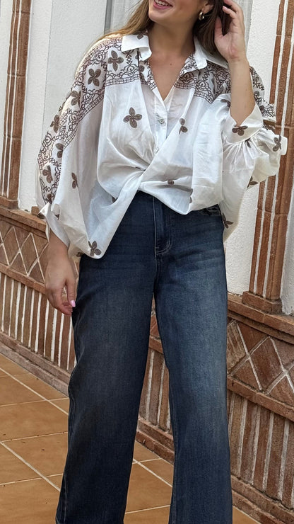 Camisa boho Gasa