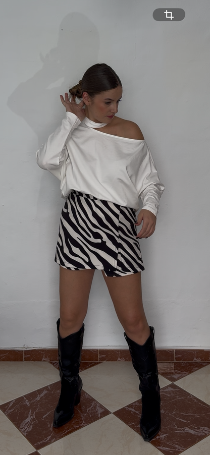 Falda pantalón cebra