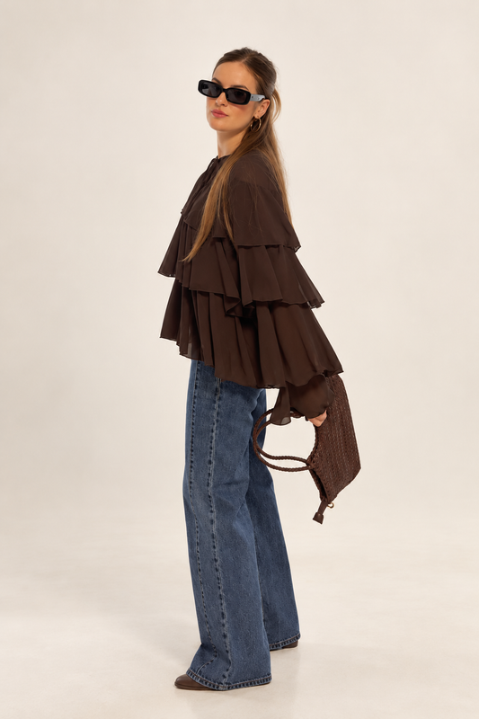 Blusa volantes gasa