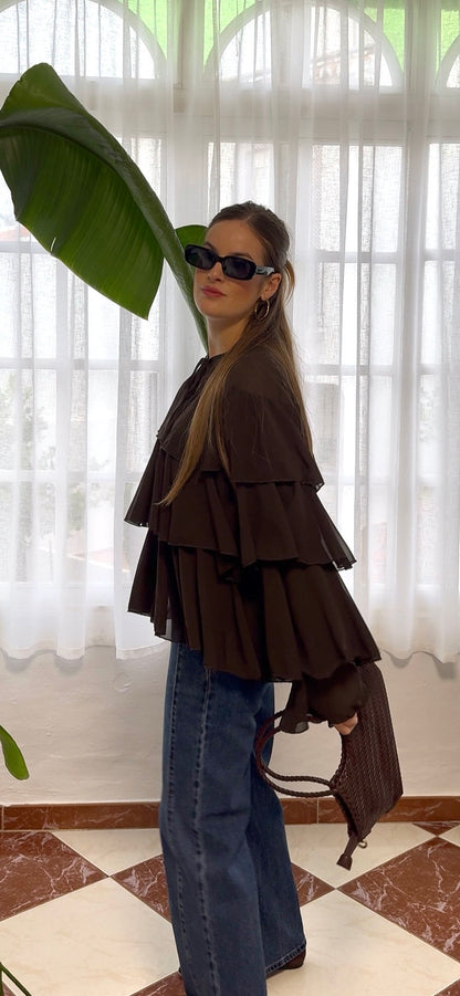 Blusa volantes gasa