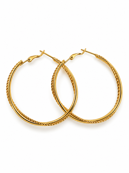 Aros dorado acero inoxidable