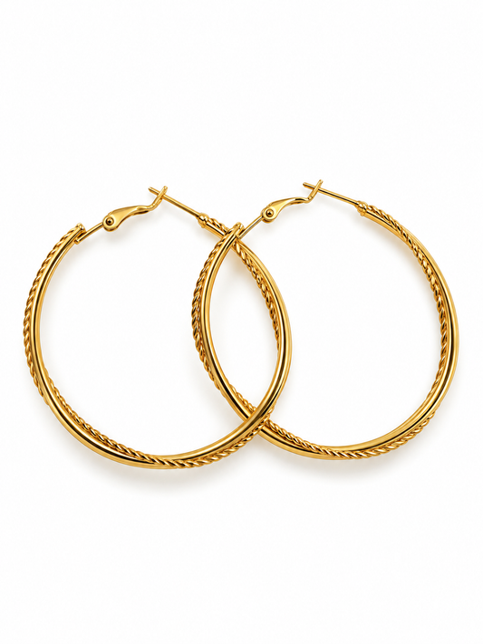Aros dorado acero inoxidable